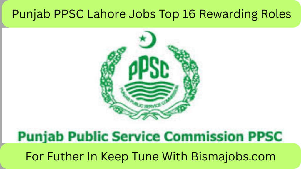 Punjab PPSC Lahore Jobs Top 16 Rewarding Roles