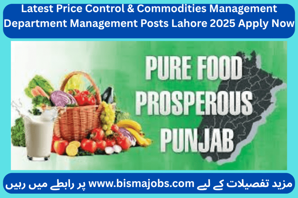 Latest Price Control & Commodities Management Department Management Posts Lahore 2025 Apply Now